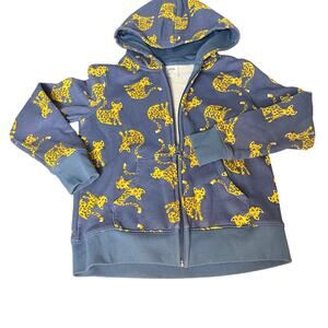 Amazon‎ Essentials blue tiger printed full zip hooded sweatshirt SIZE M